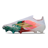 Chuteira Campo Adidas F50 Elite Sem Cadarço FG Branca, Vermelha e Verde